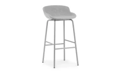 - Hyg Barstool 75 cm Full Upholstery Grey Steel^Normann Copenhagen New