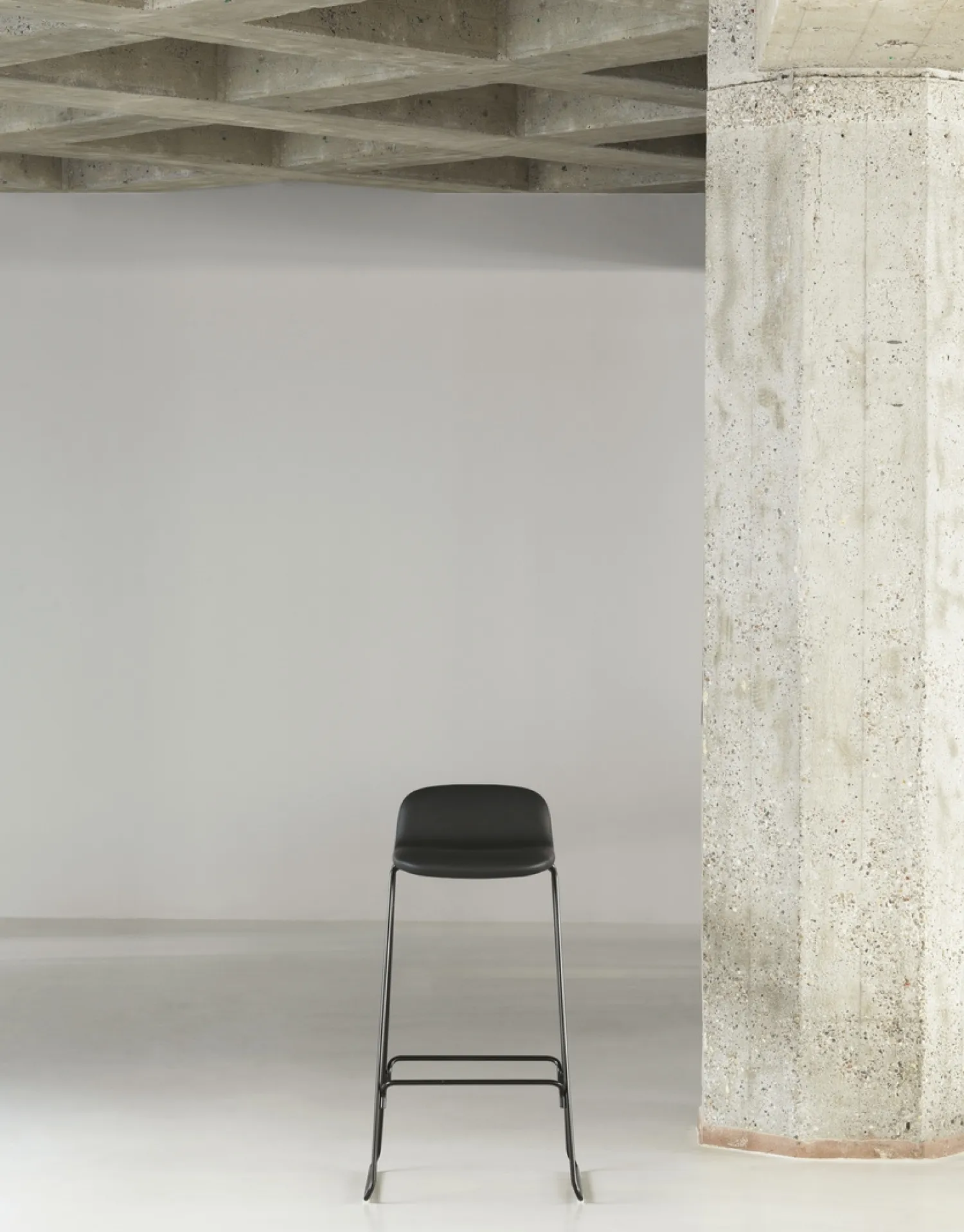 - Just Barstool 75 cm w. back Full Upholstery Black Steel*Normann Copenhagen New