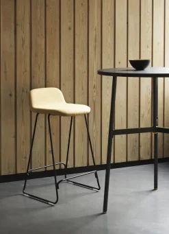 - Just Barstool 65 cm w. back Full Upholstery Black Steel*Normann Copenhagen Outlet
