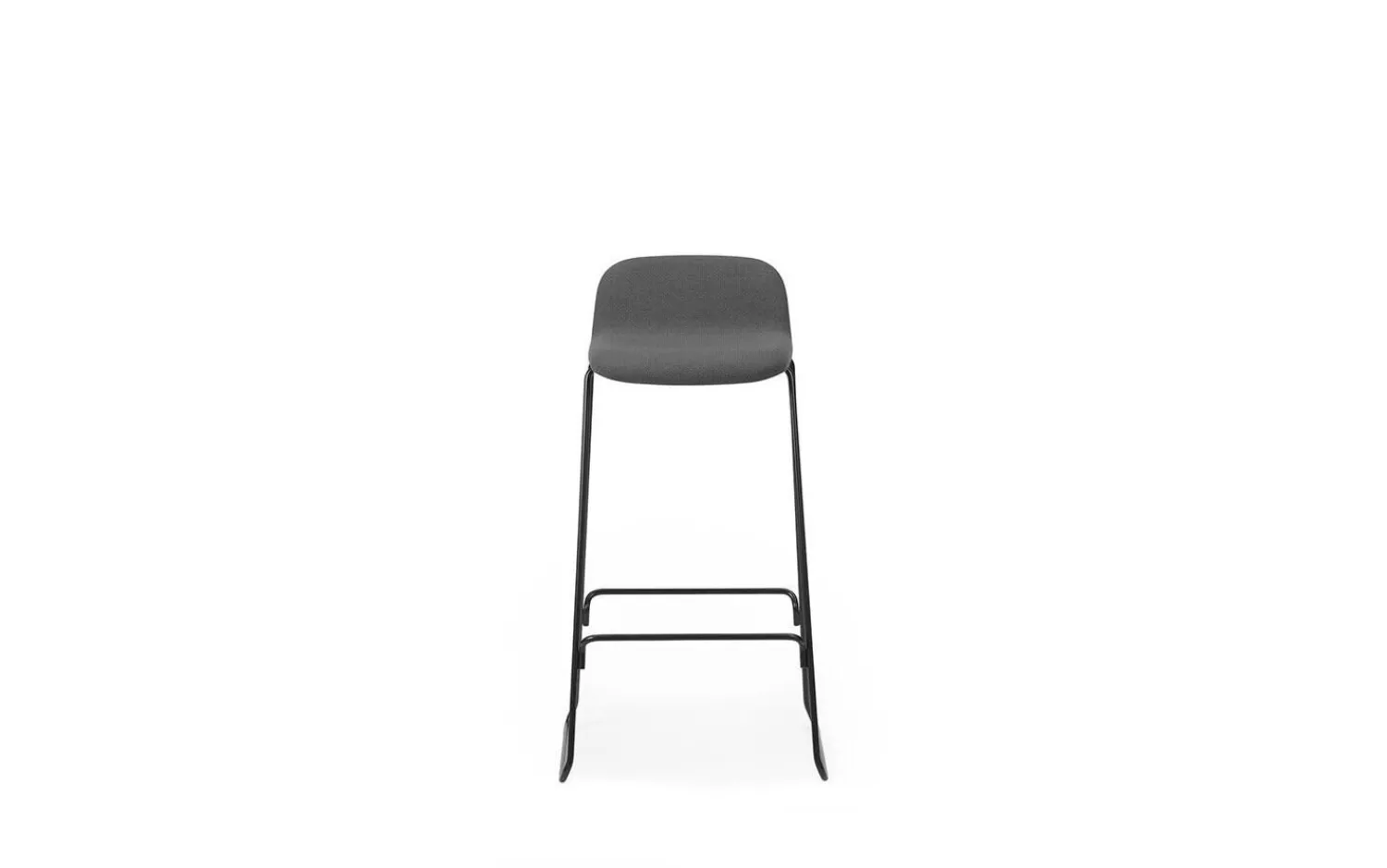 - Just Barstool 75 cm w. back Full Upholstery Black Steel^Normann Copenhagen Outlet