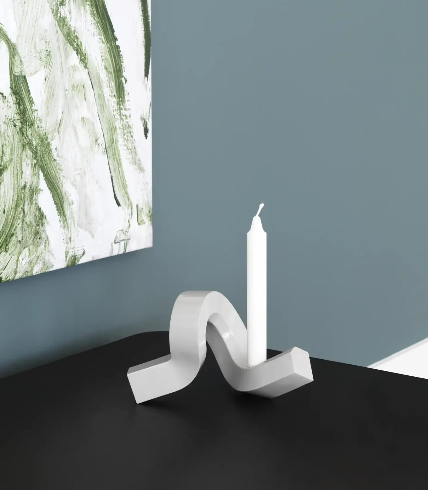 - Lysestage - Crooked Candlestick One - Warm Grey / Varm Grå^Normann Copenhagen Hot