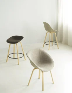 - Mat Barstool 65 cm Front Upholstery Seaweed Beech/Cream - Ultra 41599*Normann Copenhagen Online