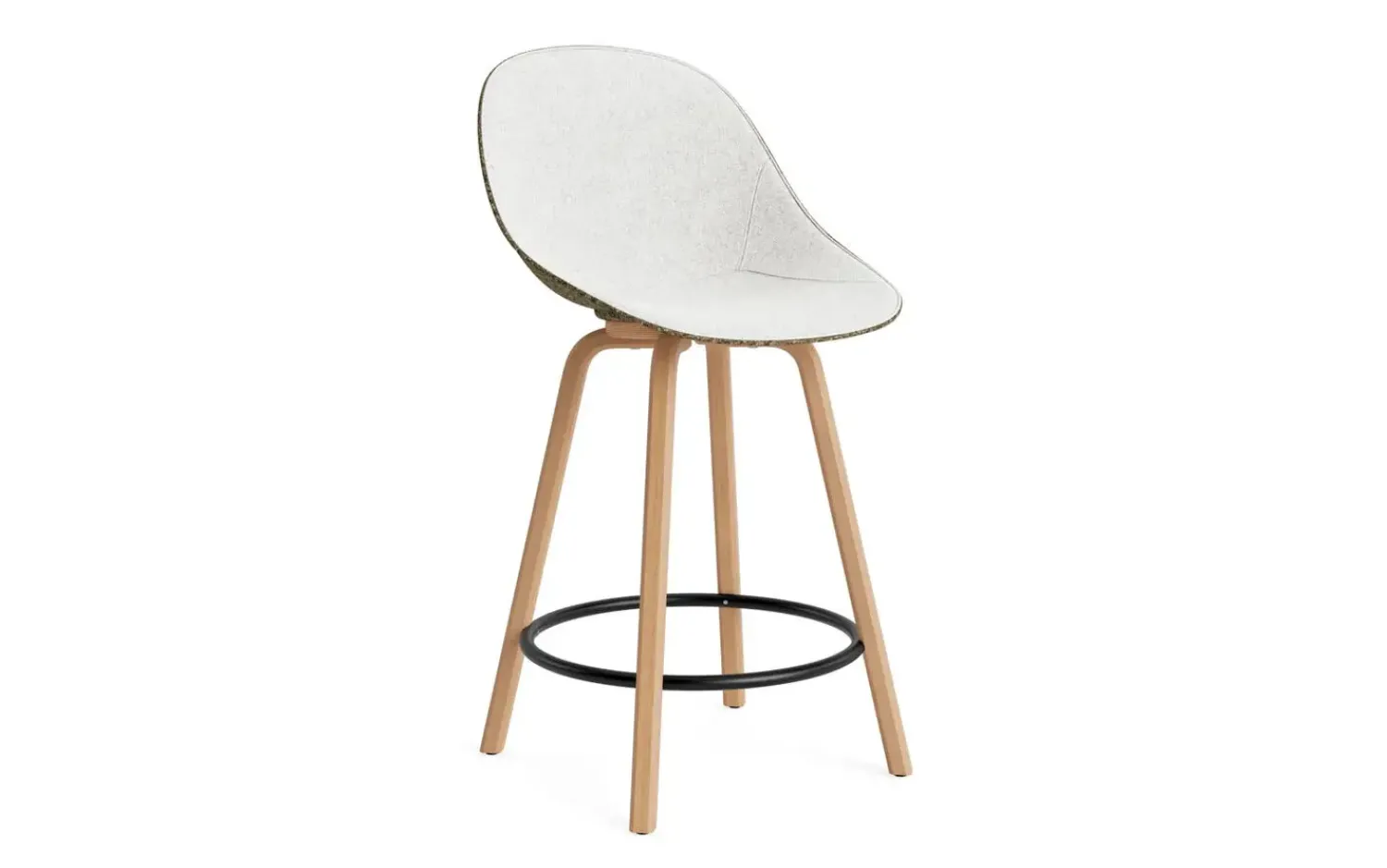 - Mat Bar Chair 65 cm Front Upholstery Seaweed Beech/Black - Hallingdal 110*Normann Copenhagen