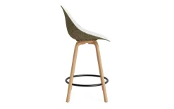 - Mat Bar Chair 65 cm Front Upholstery Seaweed Beech/Black - Hallingdal 110*Normann Copenhagen