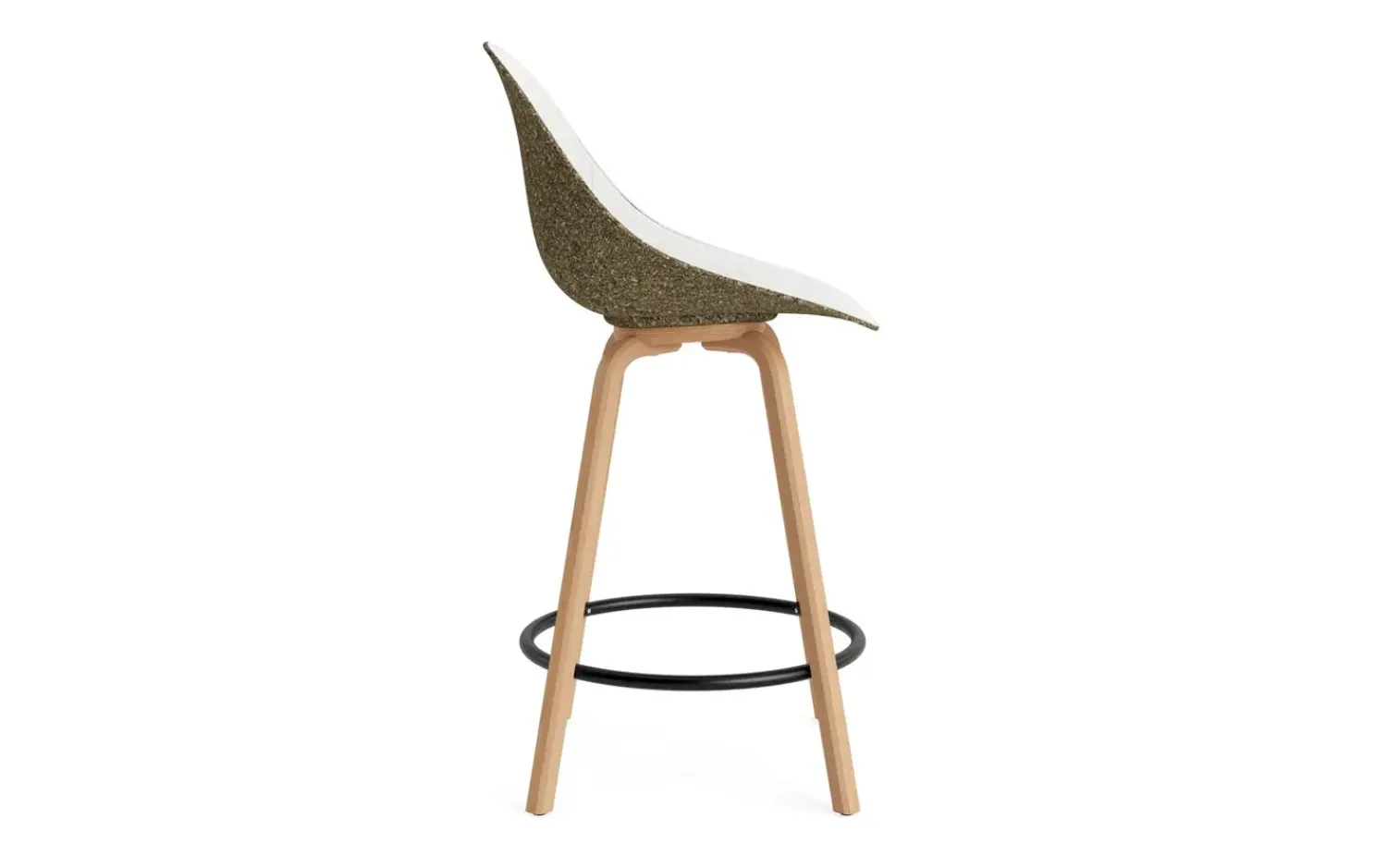 - Mat Bar Chair 65 cm Front Upholstery Seaweed Beech/Black - Hallingdal 110*Normann Copenhagen