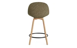- Mat Bar Chair 65 cm Front Upholstery Seaweed Beech/Black - Hallingdal 110*Normann Copenhagen