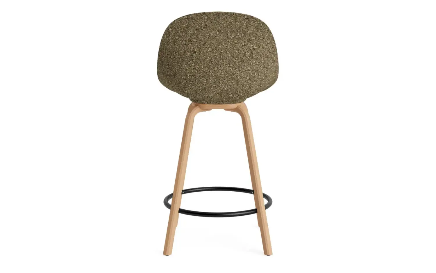 - Mat Bar Chair 65 cm Front Upholstery Seaweed Beech/Black - Hallingdal 110*Normann Copenhagen