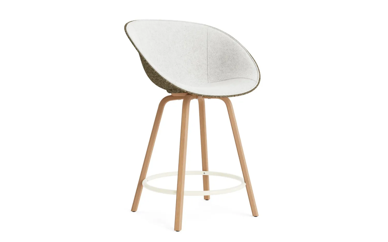 - Mat Bar Armchair 65 cm Front Upholstery Seaweed Beech/Cream - Hallingdal 110^Normann Copenhagen Outlet