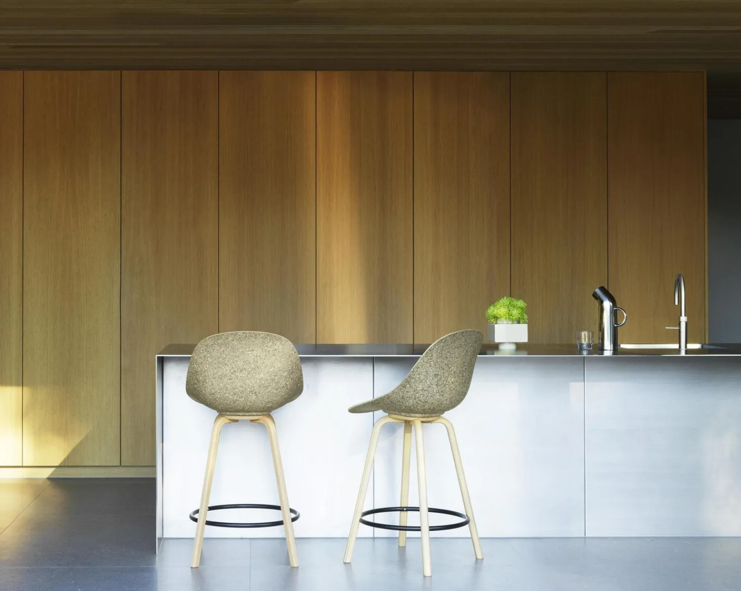 - Mat Bar Chair 65 cm Beech/Black - Hemp*Normann Copenhagen Clearance