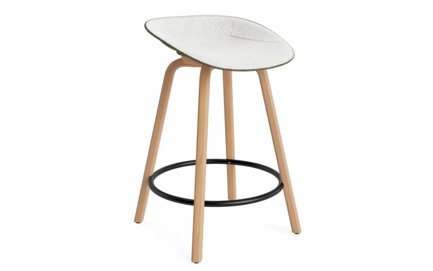 - Mat Barstool 65 cm Front Upholstery Seaweed Beech/Black - Hallingdal 110*Normann Copenhagen New