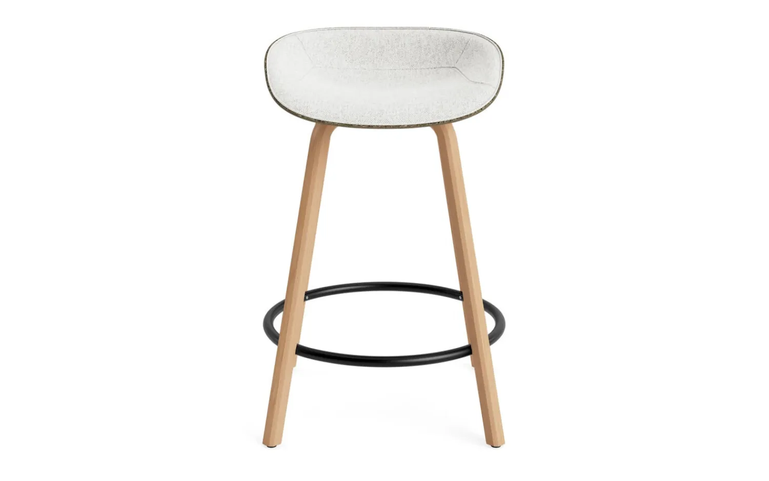 - Mat Barstool 65 cm Front Upholstery Seaweed Beech/Black - Hallingdal 110*Normann Copenhagen New
