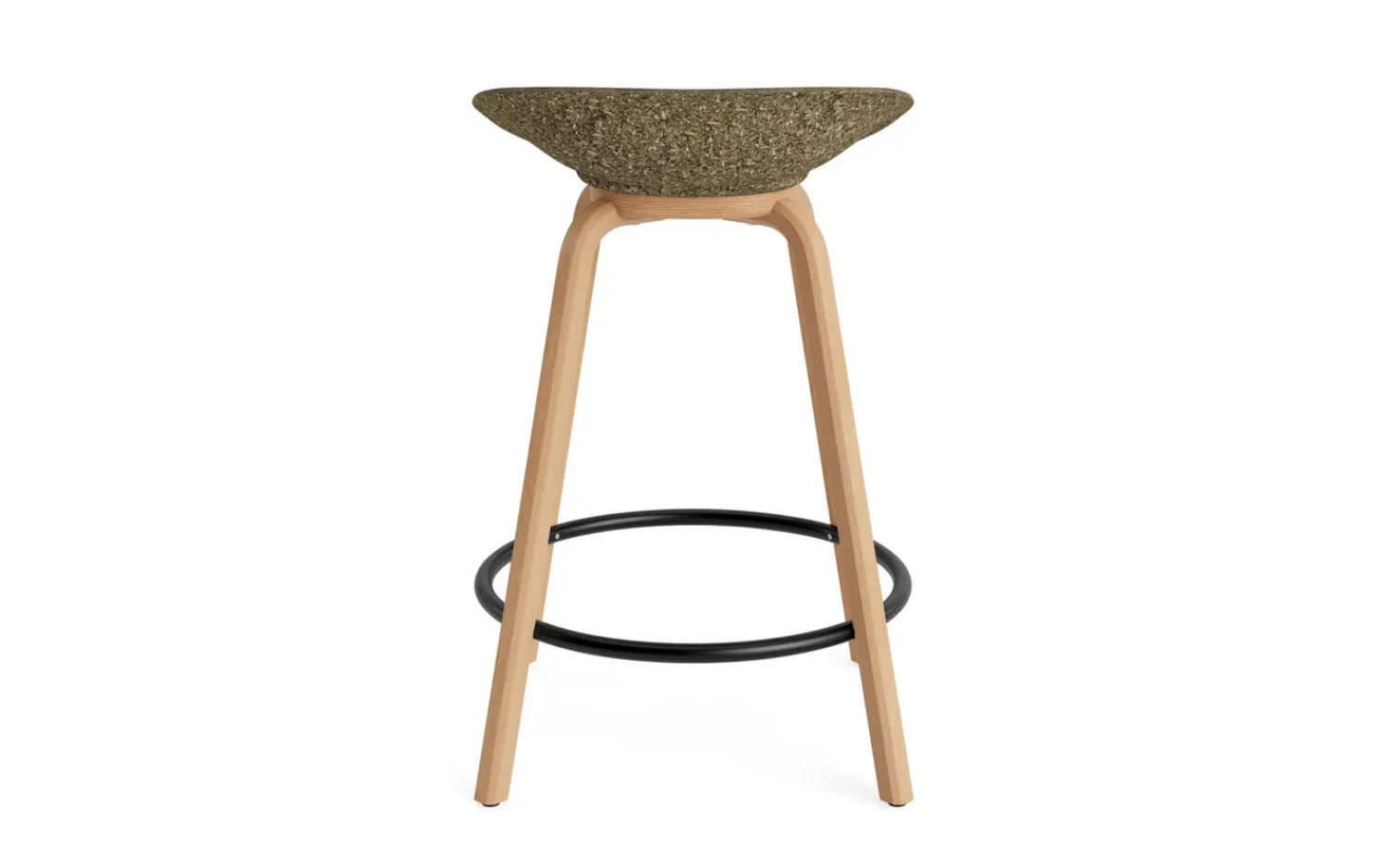 - Mat Barstool 65 cm Front Upholstery Seaweed Beech/Black - Hallingdal 110*Normann Copenhagen New
