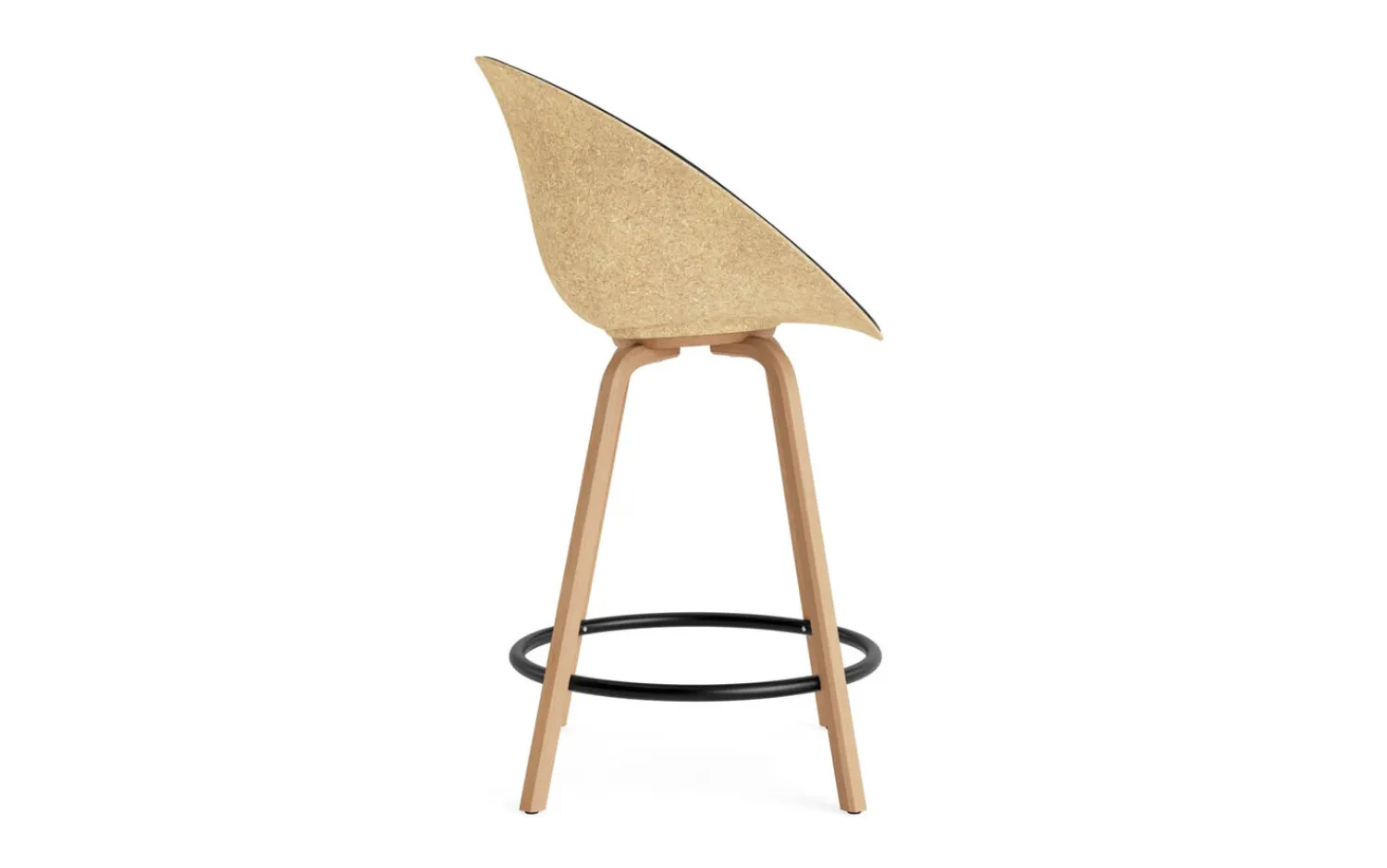 - Mat Bar Armchair 65 cm Front Upholstery Hemp Beech/Black - Ultra 41599^Normann Copenhagen New