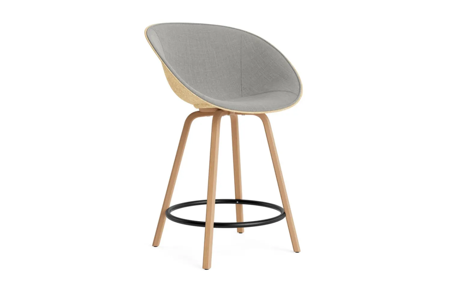 - Mat Bar Armchair 65 cm Front Upholstery Hemp Beech/Black - Remix 133^Normann Copenhagen Online