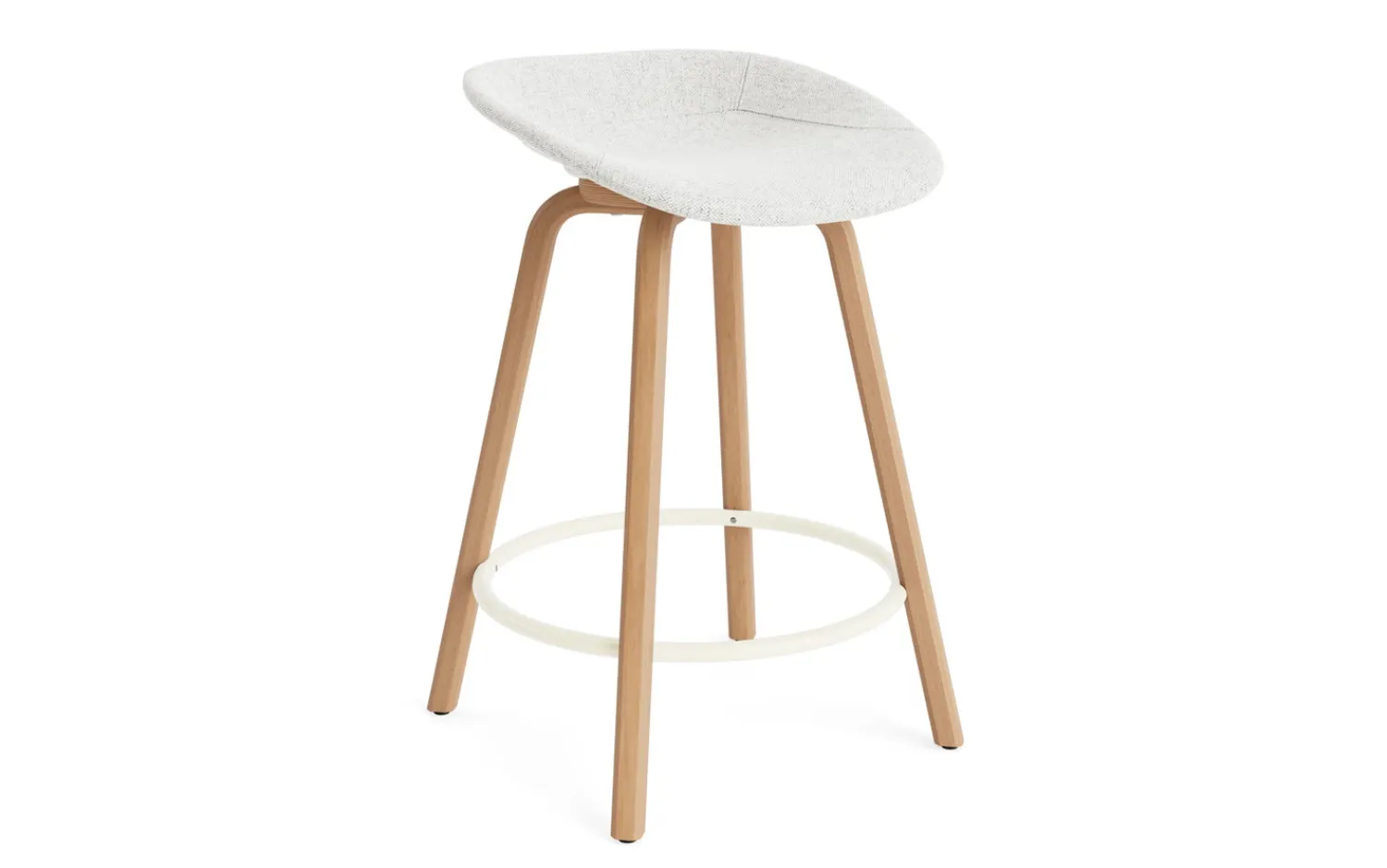 - Mat Barstool 65 cm Full Upholstery Beech/Cream - Hallingdal 110^Normann Copenhagen New