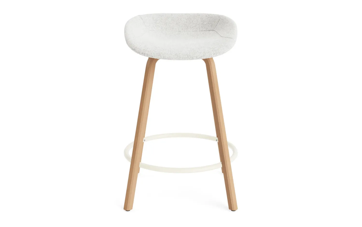 - Mat Barstool 65 cm Full Upholstery Beech/Cream - Hallingdal 110^Normann Copenhagen New