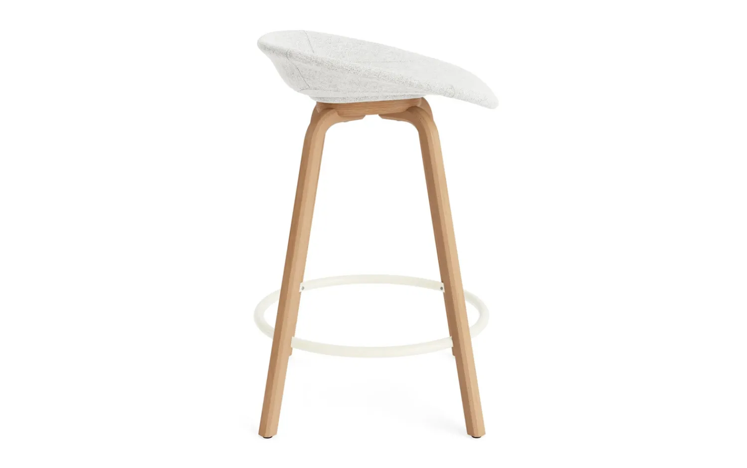- Mat Barstool 65 cm Full Upholstery Beech/Cream - Hallingdal 110^Normann Copenhagen New