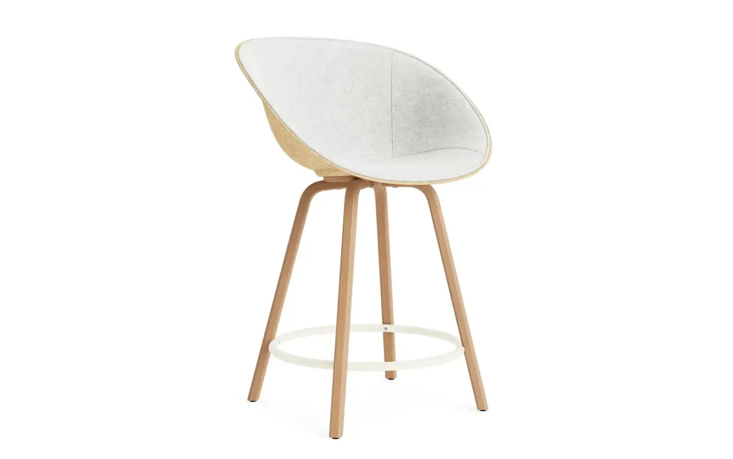 - Mat Bar Armchair 65 cm Front Upholstery Hemp Beech/Cream - Hallingdal 110^Normann Copenhagen New