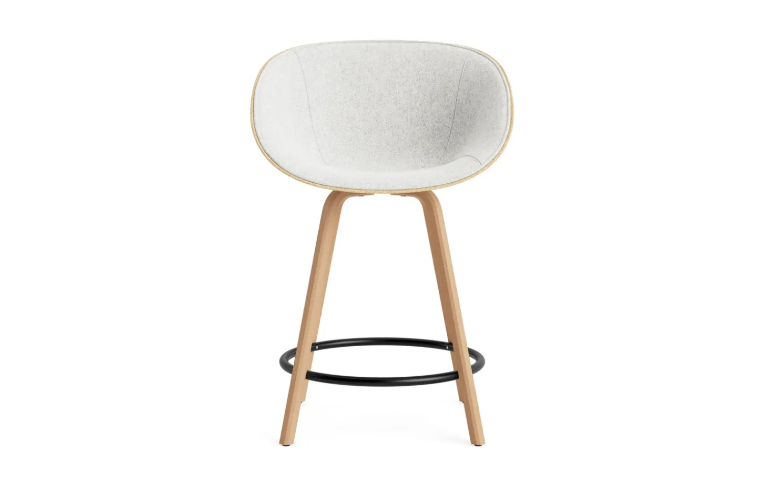 - Mat Bar Armchair 65 cm Front Upholstery Hemp Beech/Black - Hallingdal 110*Normann Copenhagen
