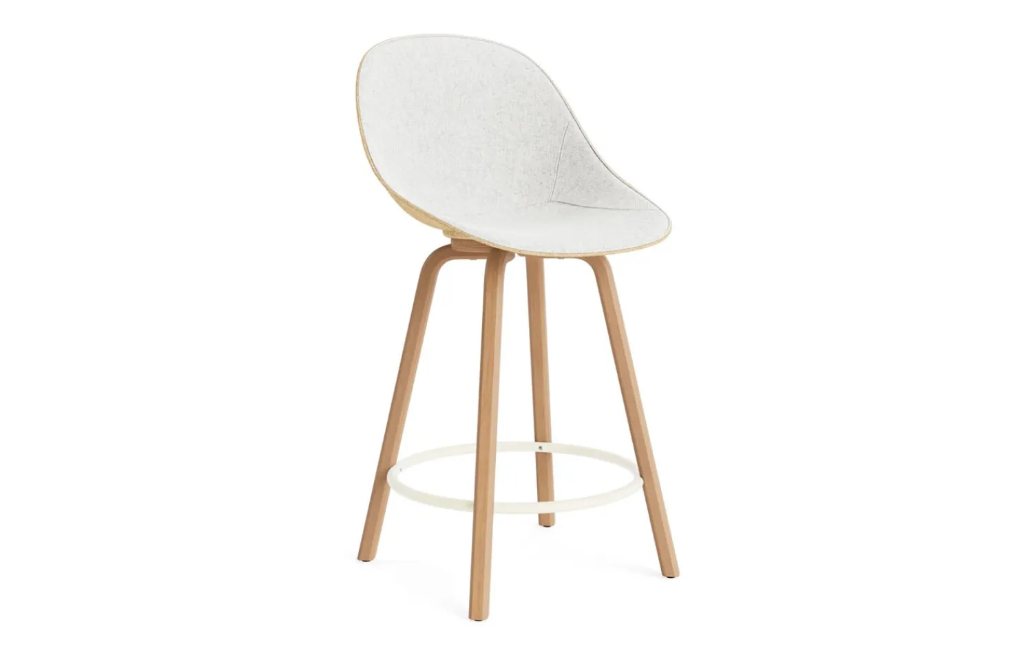 - Mat Bar Chair 65 cm Front Upholstery Hemp Beech/Cream - Hallingdal 110^Normann Copenhagen