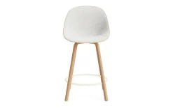 - Mat Bar Chair 65 cm Front Upholstery Hemp Beech/Cream - Hallingdal 110^Normann Copenhagen