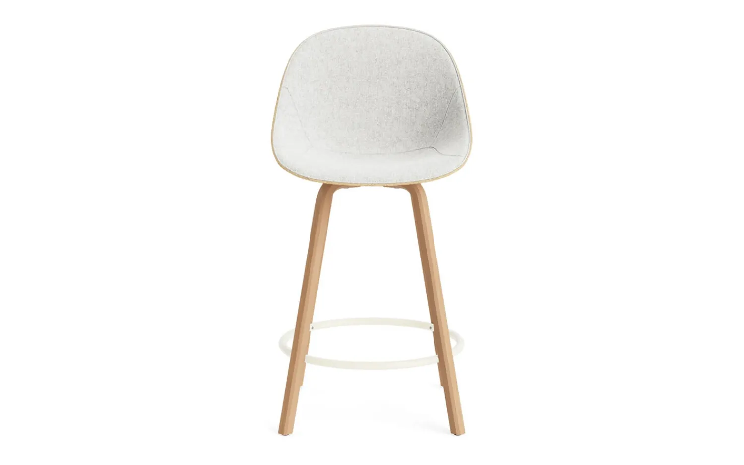 - Mat Bar Chair 65 cm Front Upholstery Hemp Beech/Cream - Hallingdal 110^Normann Copenhagen