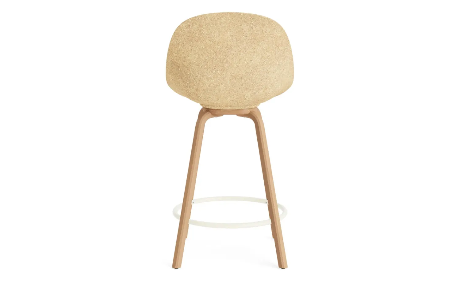 - Mat Bar Chair 65 cm Front Upholstery Hemp Beech/Cream - Hallingdal 110^Normann Copenhagen