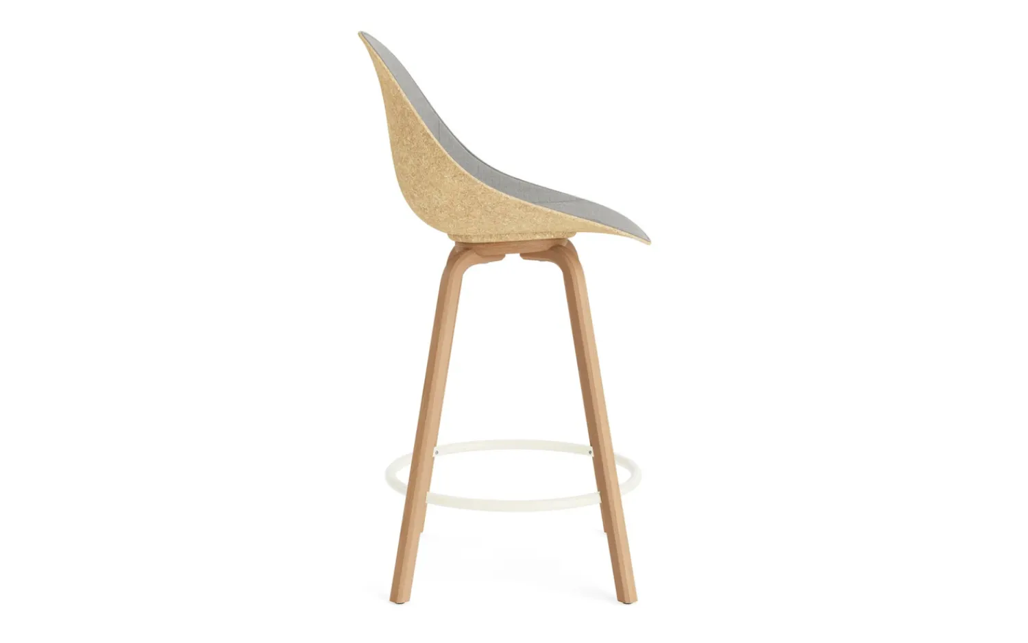 - Mat Bar Chair 65 cm Front Upholstery Hemp Beech/Cream - Remix 133*Normann Copenhagen