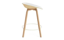 - Mat Barstool 65 cm Front Upholstery Hemp Beech/Cream - Hallingdal 110^Normann Copenhagen Outlet