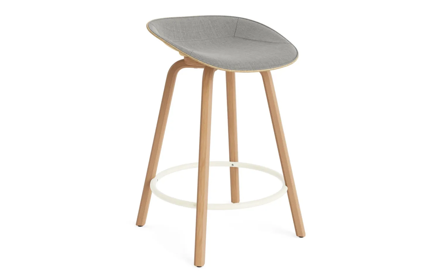 - Mat Barstool 65 cm Front Upholstery Hemp Beech/Cream - Remix 133*Normann Copenhagen New