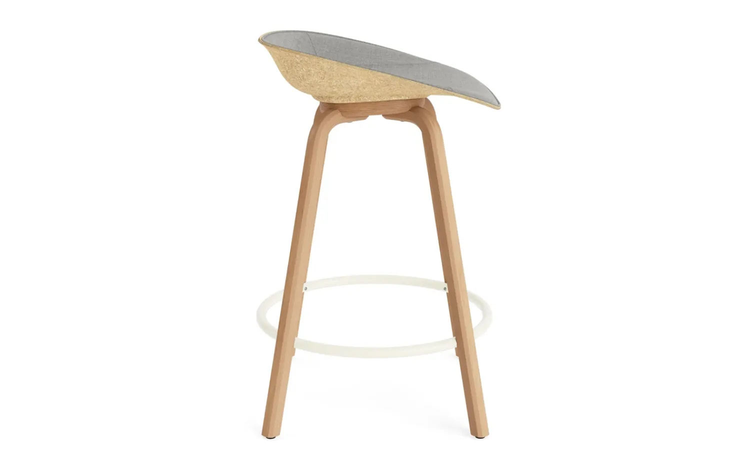 - Mat Barstool 65 cm Front Upholstery Hemp Beech/Cream - Remix 133*Normann Copenhagen New