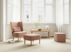 - Fodskammel - Serena - Dusty Rose og Mørk Eg*NovoForm Hot