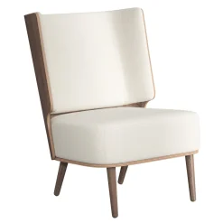 - Lounge Chair - Serena - Nubbio Hvid Bouclé og Mørk Eg^NovoForm Clearance