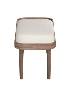 - Serena Bænk - Hvid Bouclé - Mørk eg*NovoForm New