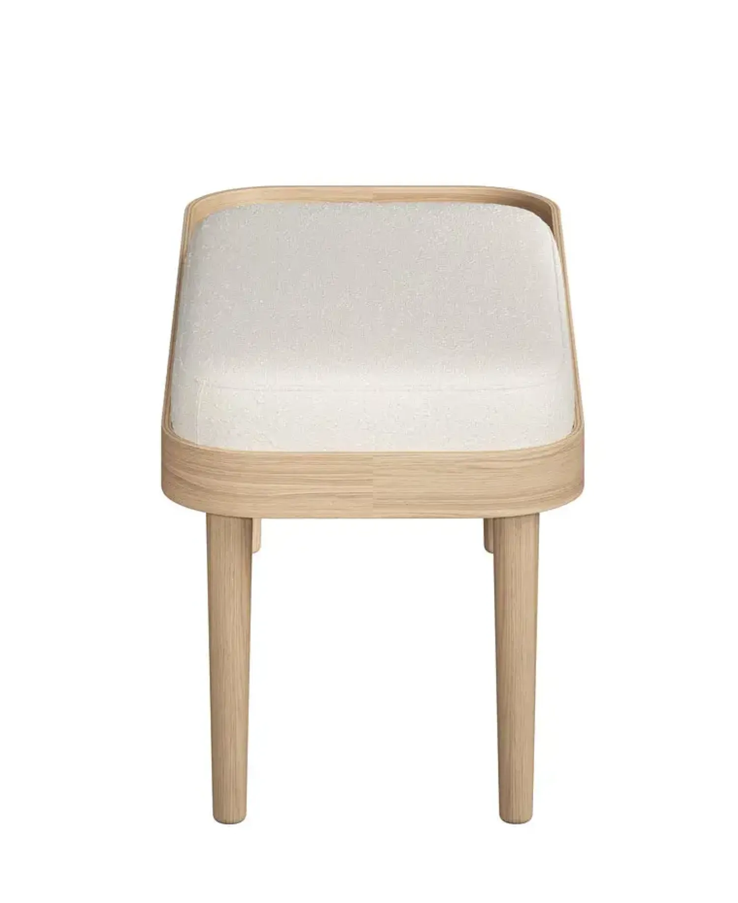 - Serena Bænk - Hvid Bouclé - Natur eg*NovoForm Discount