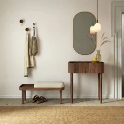 - Serena Bænk - Hvid Bouclé - Natur eg*NovoForm Discount