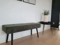 Orense Bænk med grønt fløjls look - Moss - 100 cm^ Clearance