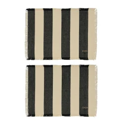 - Dækkeservietter - 2 stk. - Sort/Hvid^OYOY Clearance