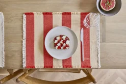 - Dækkeservietter - Toppu - 2 stk. - Rød/Hvid*OYOY Online