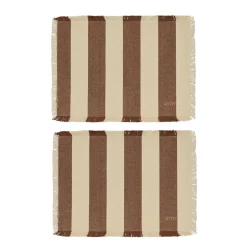 - Dækkeservietter - Toppu - 2 stk. - Brun/Hvid*OYOY Sale