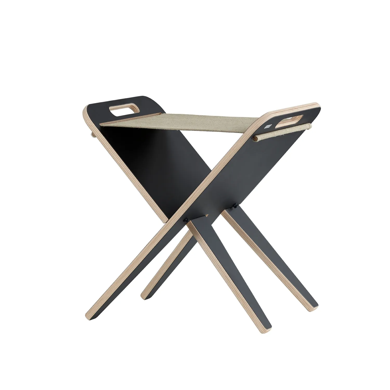 - Klaburet - Sort Nanotech laminat, sæde hør*Piet Hein Sale