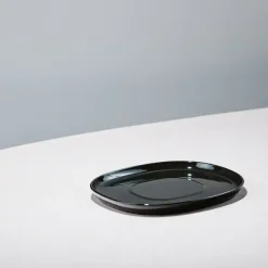 - Superellipse tallerken flad 16*19 - SORT - med plateau*Piet Hein