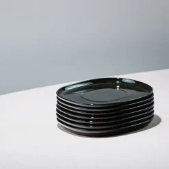 - Superellipse tallerken flad 16*19 - SORT - med plateau*Piet Hein
