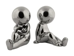 - Bookend Joey ceramic chrome plated, Set of 2pcs^Present time Hot