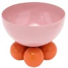 - Bowl Double Funky small soft pink w. bright orange*Present time Clearance