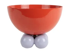 - Bowl Double Funky large bright red w. soft purple*Present time Discount