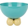 - Bowl Double Funky large turquoise blue w. soft yellow*Present time