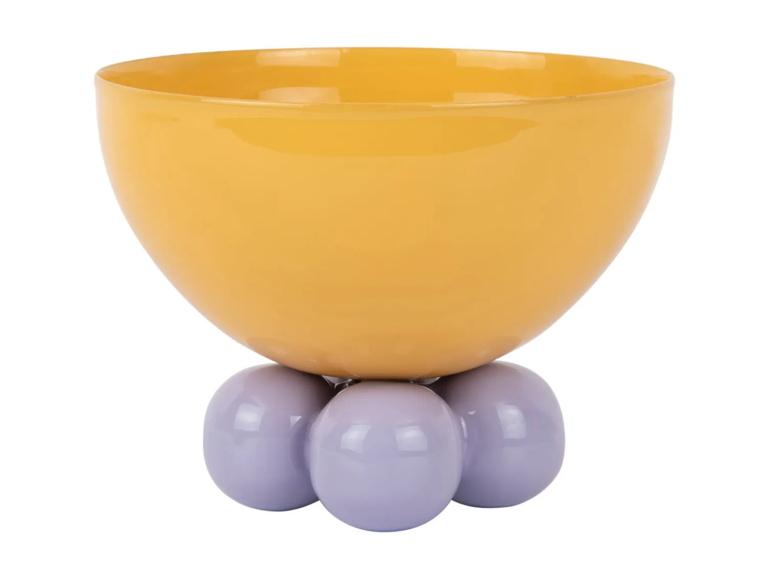 - Bowl Double Funky medium bright yellow w. soft purple^Present time