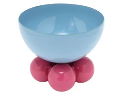 - Bowl Double Funky small soft blue w. bright pink*Present time Clearance