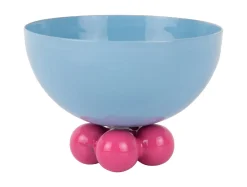 - Bowl Double Funky small soft blue w. bright pink*Present time Clearance